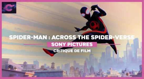 Miles Morales vêtu de son costume de Spider-Man en pleine envolé dans le quartier de Brooklyn (New York).