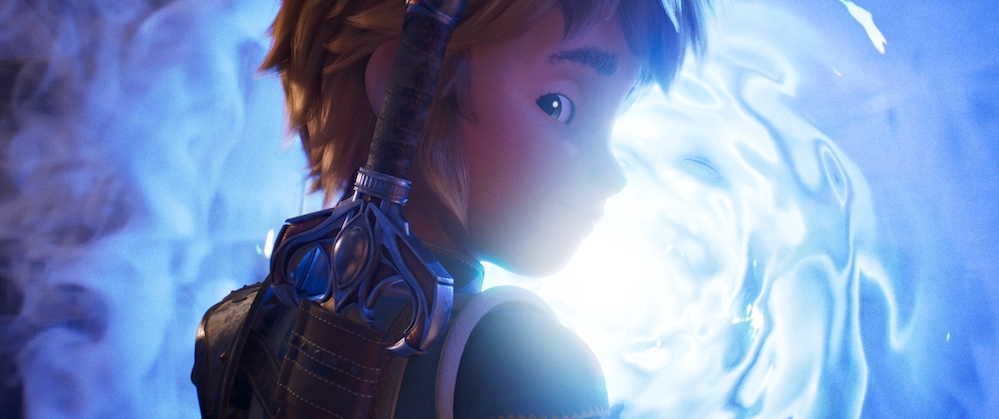 Danaël se retourne devant un portail de lumière avant de disparaitre, peut-être à tout jamais.